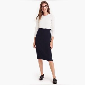 J. Crew 365 Black Label Thick Scuba Knit Colorblock Midi Dress Womens 6 Tall